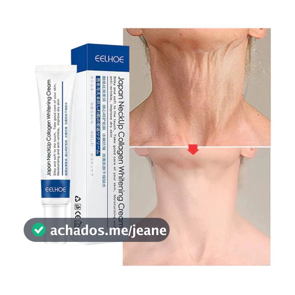 Creme Pescoço Colágeno Hidratante Firmador Anti-Idade Cuidado Facial Contorno do Rosto