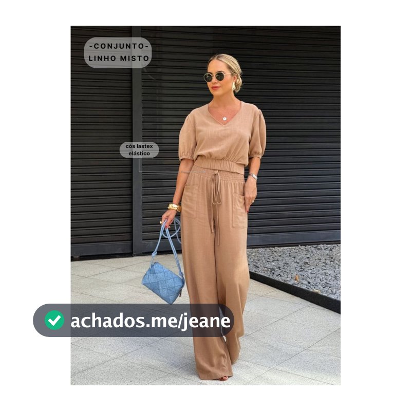 Conjunto Calça e Blusa linho Misto