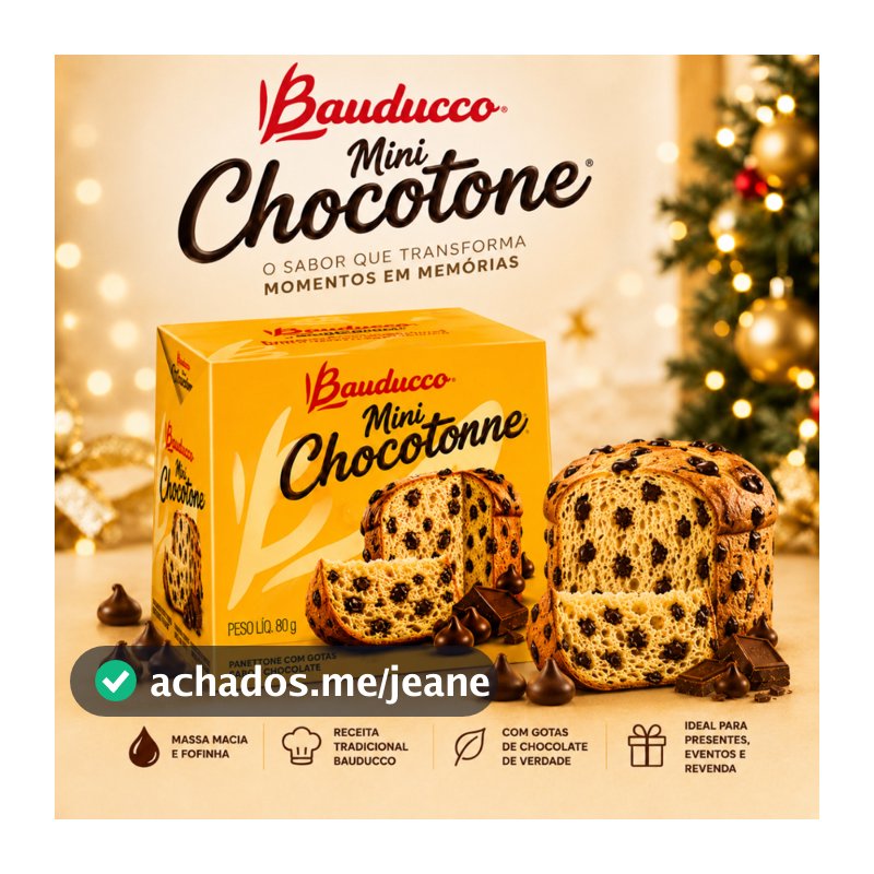 Atacado Kit 24 Mini Chocottone Bauducco 80g Natal Panetone