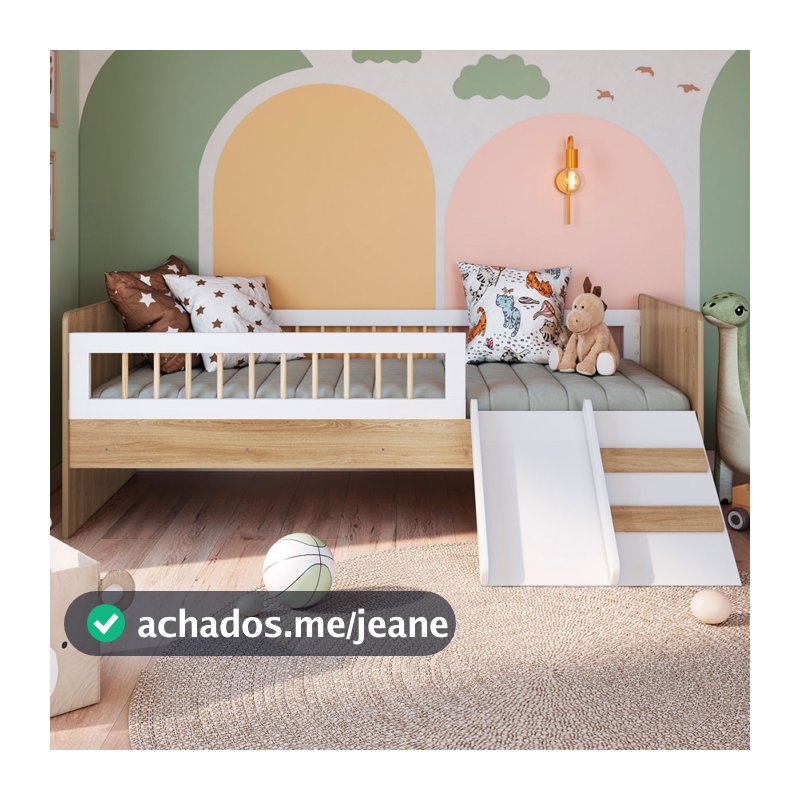 Cama Infantil Montessoriana Affetto com Escada e Escorregador