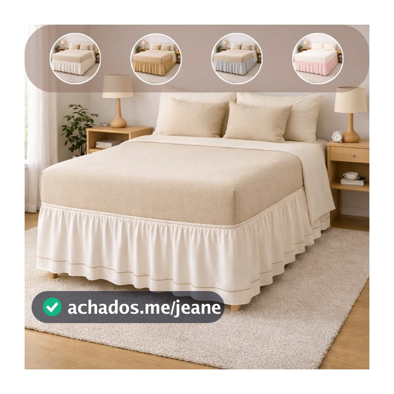 Saia Box Algodão Solteiro Casal Queen King Size Faixa Gringa Ajustável Ponto Palito Toque Macio