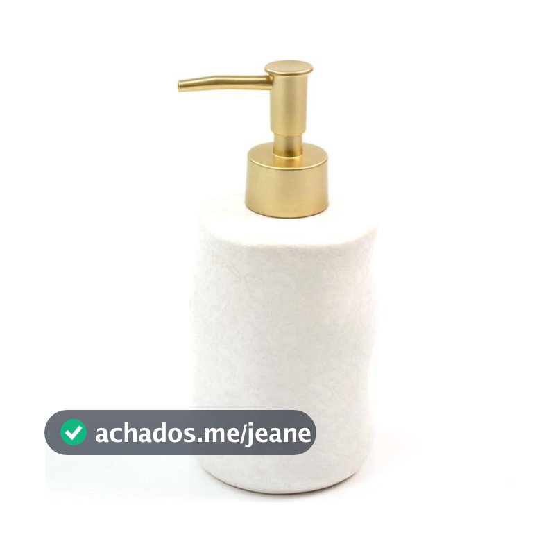 Porta Sabonete Líquido Orgânico Branco em Cerâmica - Oikos