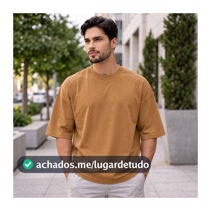 Blusa Masculina Oversize Streetwear Casual Básica Manga Curta Estilo Urbano Dia a Dia
