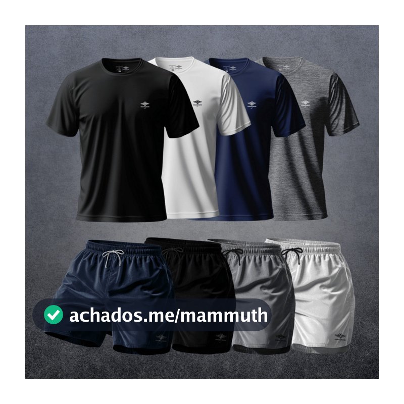Kit 4 Camisetas Dry Fit Manga Curta e Raglan e 4 Short Mauricinho Academia Esporte Praia