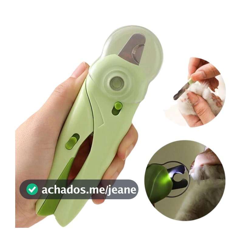 Cortador De Unhas Para Cães e Gatos Kit Alicate e Lixa Com Luz de Led Tesoura Completa