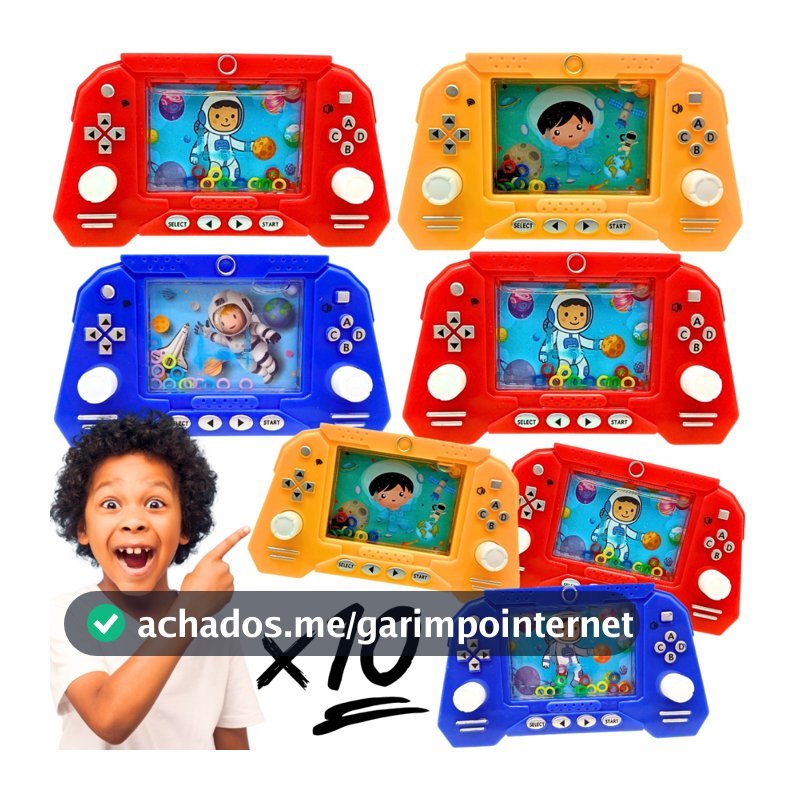 10 Jogos Joguinho Brinquedo Argola Aquaplay Controle Vídeo Game Grande Prenda Lembrancinha Atacado
