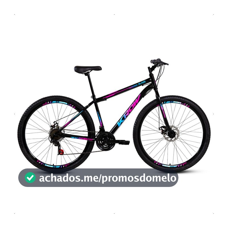 Bicicleta Aro 29 Aço Carbono Freios A Disco 21 Marchas Krow Bikes Para o dia a Dia Passeio