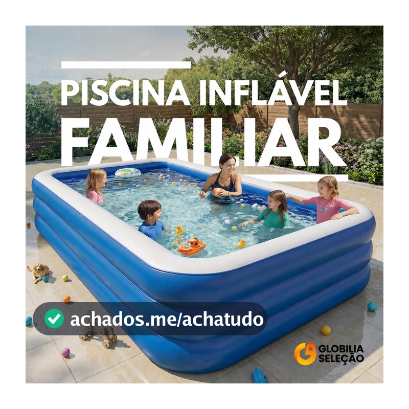 🔥Piscina Inflável Retangular Infantil 3 Anéis Piscina Inflável Playground Swimming Pool Adulto Piscina Grande