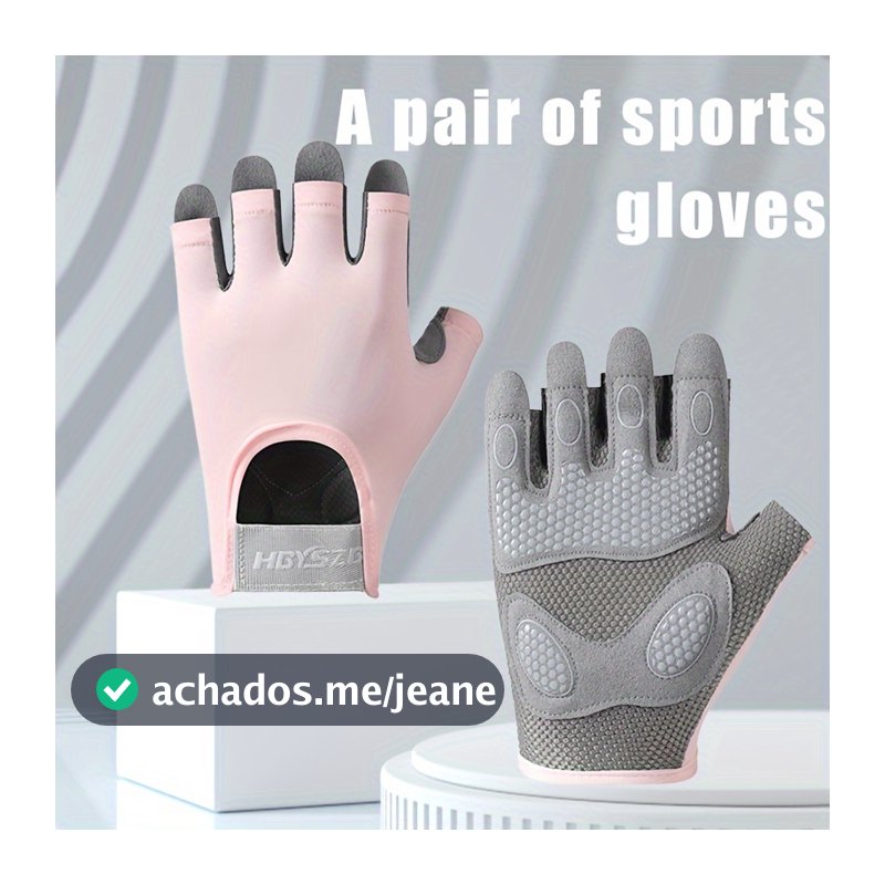 Luvas esportiva unissex de meio dedo academia Exercicios Com Munhequeira Fit Musculação ajuste