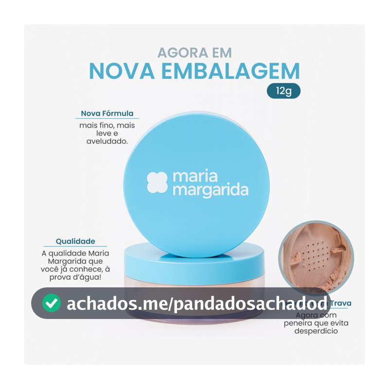 Pó Solto Hidratante de Tapioca Até Embaixo D'Água Maria Margarida