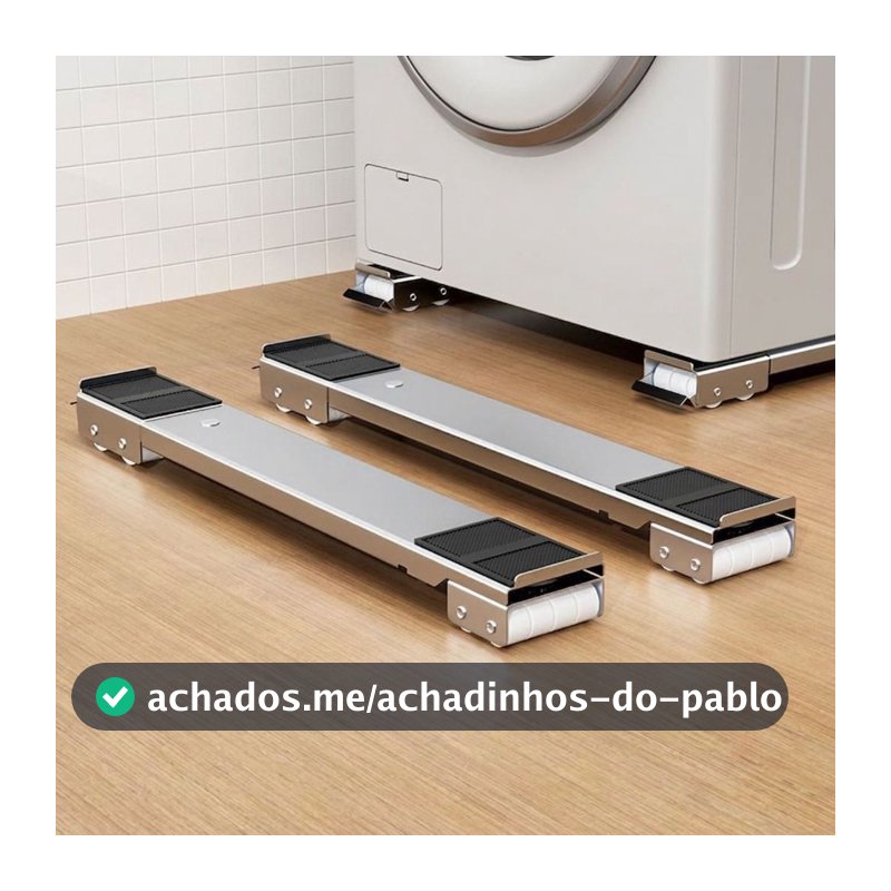 Base Ajustável com Rodinhas Universal para Geladeira Fogão e Lava Louças 200kg