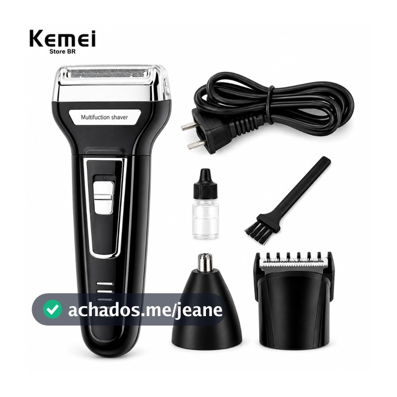 Aparelho De Barbear Depilador km 6558 Recarregável Elétrico 3 Em 1