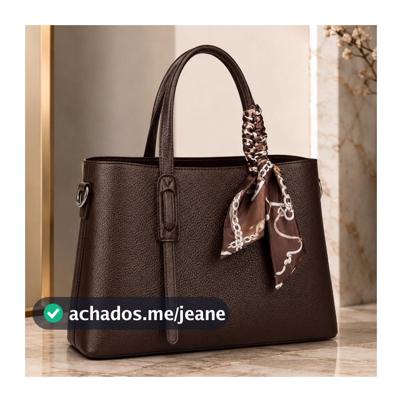 Bolsa Feminina de Mão PU Acabamento Premium com Lenço Alça Removível Transversal Ideal para Dia a Dia e Ocasiões Casuais