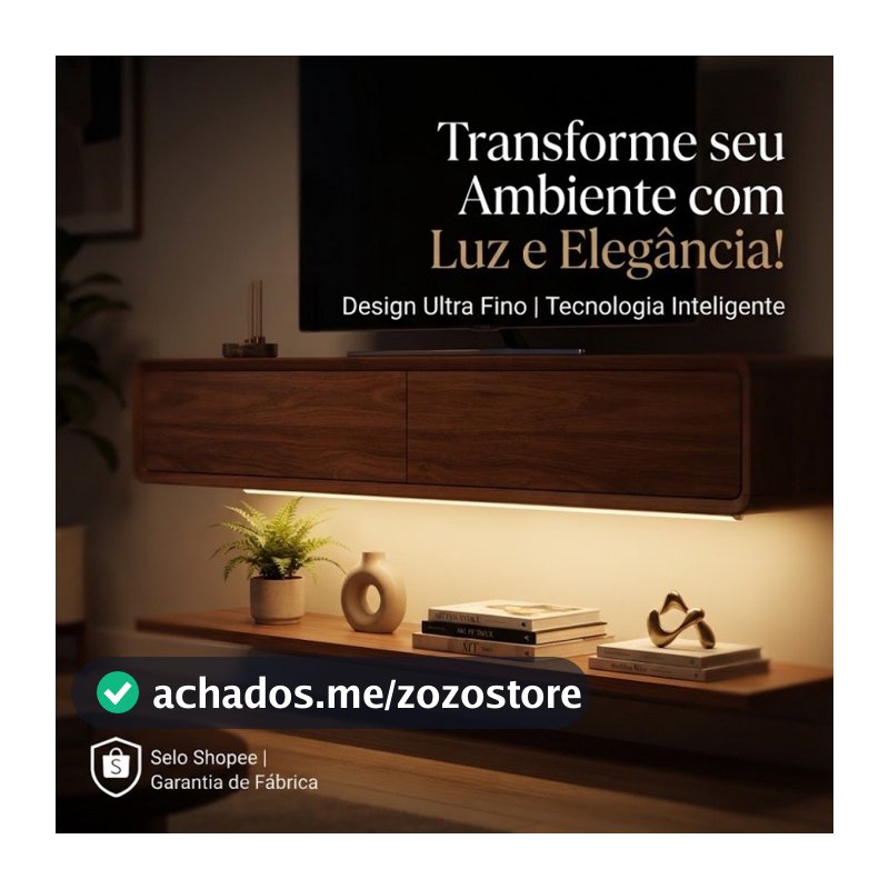 Luminária Fita LED Sem Fio Sensor Movimento Magnética Recarregável 30/40/60cm Pronta Entrega Brasil