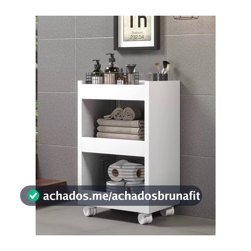 Armario Auxiliar Multiuso Banheiro Organizador C/3 Prateleiras