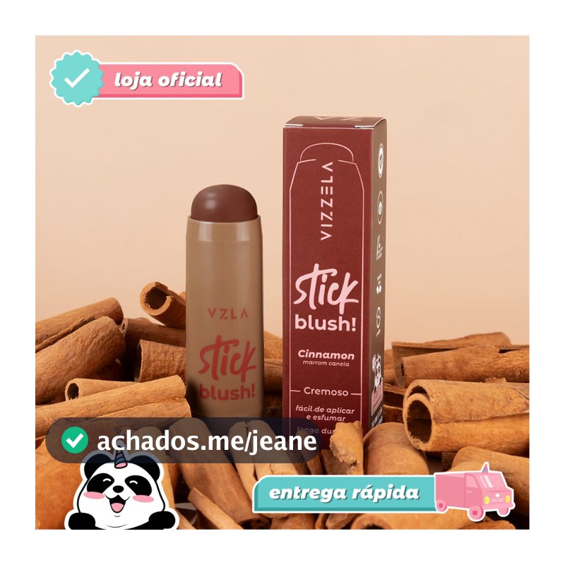 Blush Bastão Stick Cinnamon Canela Marrom Bastão Original Vegano Vizzela