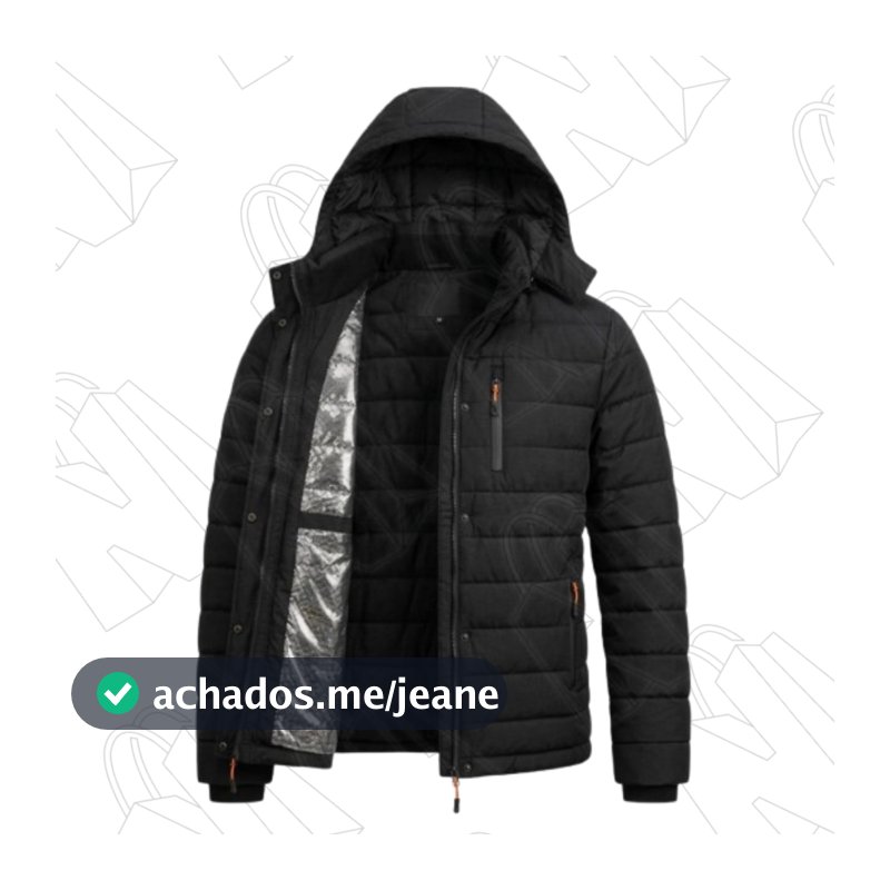 Jaqueta Térmica e Forrada Bobojaco Nylon Masculina Com Capuz Removível
