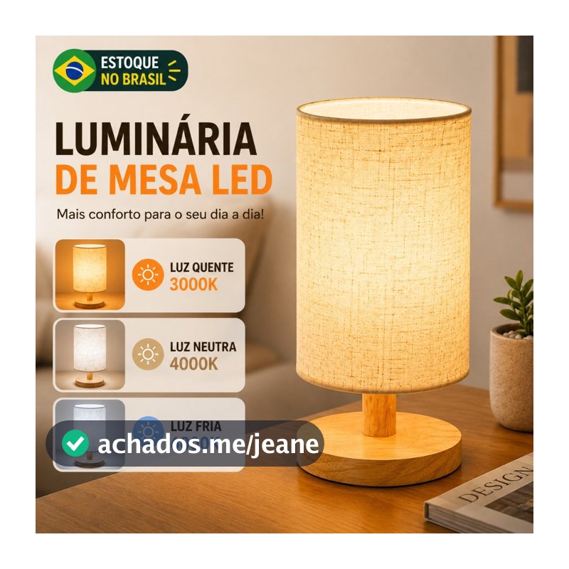 Lâmpada De Mesa De Madeira Moderna LED Alimentada Por USB 3 Cores De Luz Para Quarto Abajur