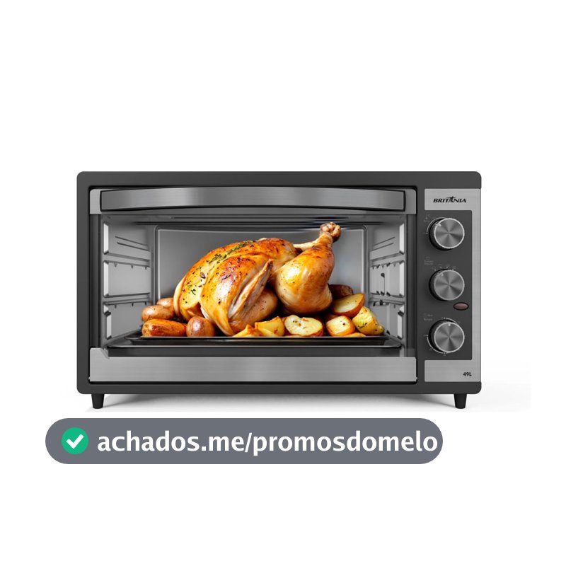 Forno Elétrico Britânia 49L Preto Dupla Resistência BFE49