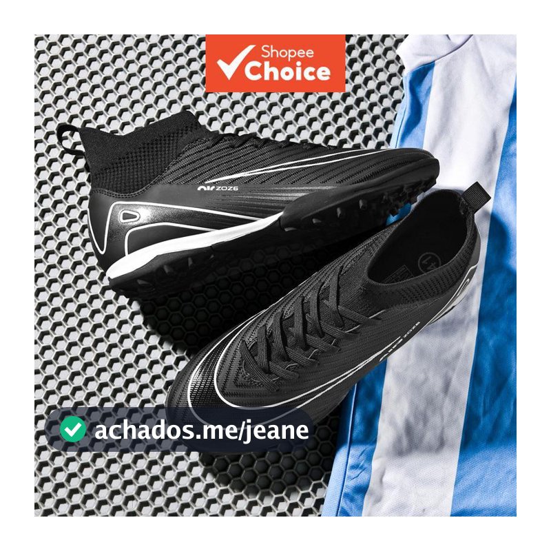 Chuteiras De Futebol Tf Unissex De Cano Alto Para Treinamento De Grama Artificial , Pinos Longos , Crianças E Adultos