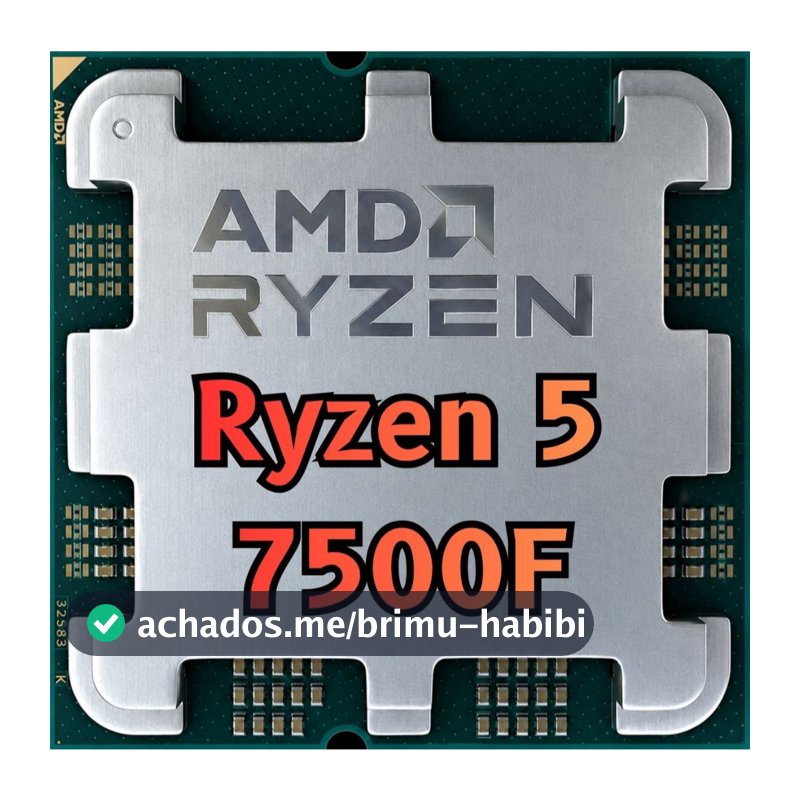 Processador AMD Ryzen 5 7500F, (4GHz Max Turbo), Cache 99MB, 6 Núcleos, 12 Threads, AM5, Sem Vídeo Integrado