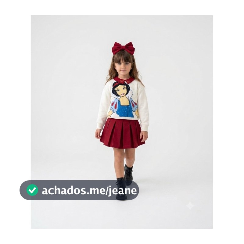 Conjunto inverno outono blusa moletom com gola e short saia Princesas , ursinha e hello kitty blogueirinha infantil