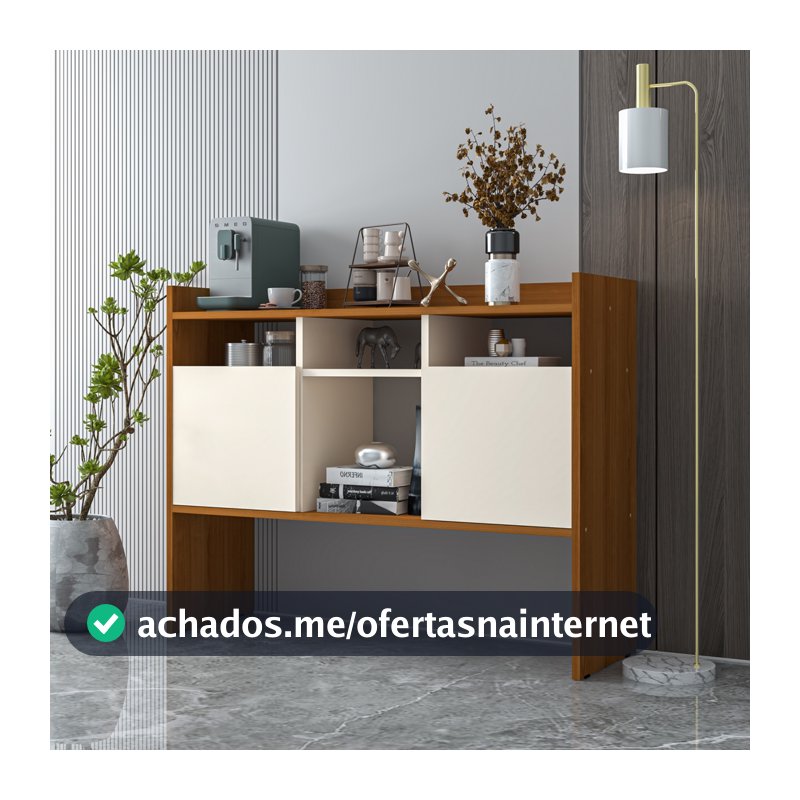 Aparador Buffet Moderno com Portas e Nichos para Sala de Jantar ou Cantinho do Café - Cores