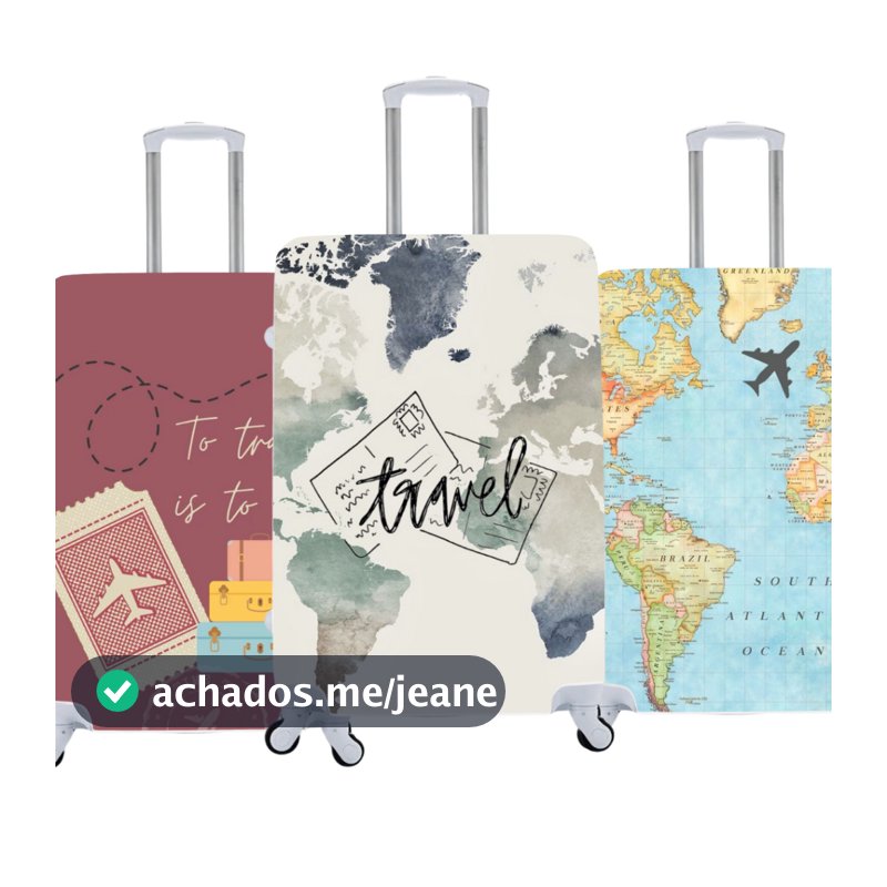 Capa de Mala Personalizada Mapas Estilo e Proteção Para Suas Viagens Bagagem