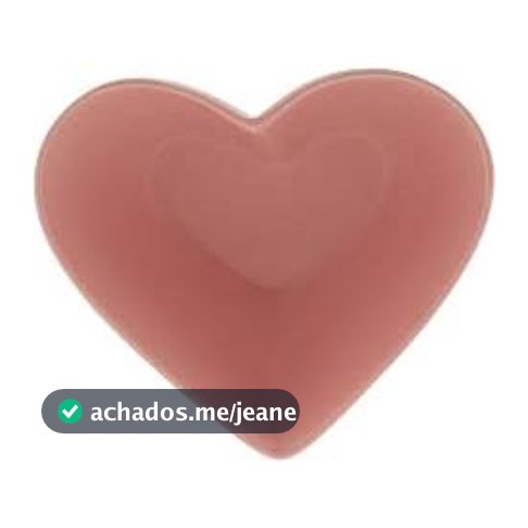 Bowl Coração Cerâmica Rosa Heart Lyor Decoração Mesa Posta Tigela Petisco 21x21x7CM