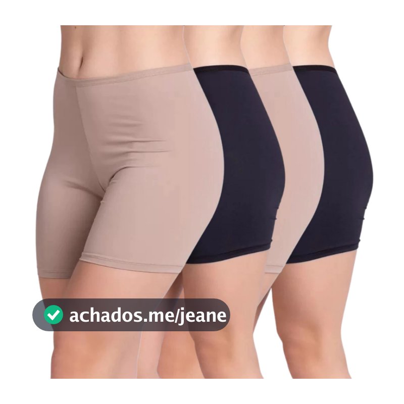 Kit 4 ou 2 Short Feminino Anagua Segunda Pele Segura Barriga Não Marca Indicado Roupa Roupas Adulto