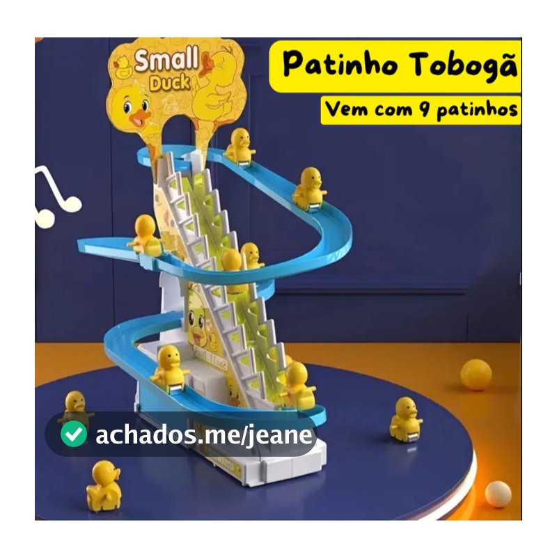 Brinquedo Pista Pato 3 Patinhos Escorregam no Tobogã Escada Musical com Som e Led