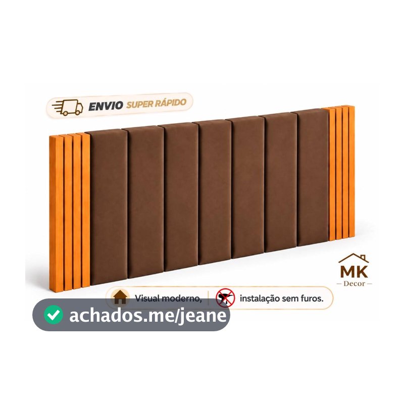 Cabeceira Modular+Painel Ripado MDF Cama Solteiro Casal King Queen  45x20 Envio Full