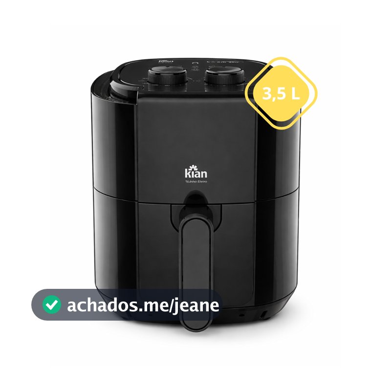 Fritadeira Air Fryer Kian AF-102 3,5L 1200W Turbo Air 360°- Antiaderente - Compacta e Econômica