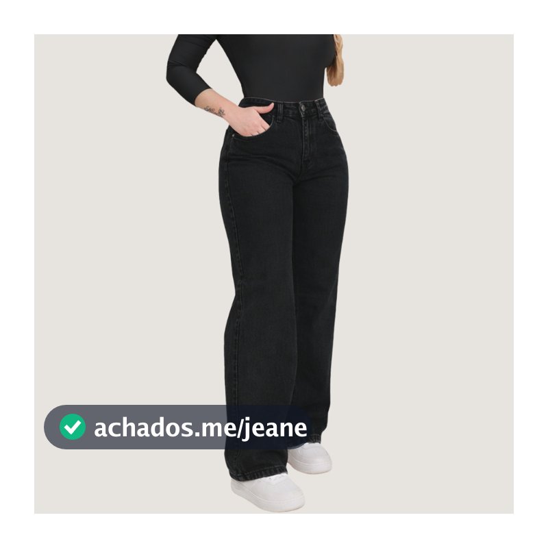 Calça Jeans Wide Leg Feminina Cintura Alta Pantalona 100% Algodão Moda Casual Elegante do 34 ao 46 Trend