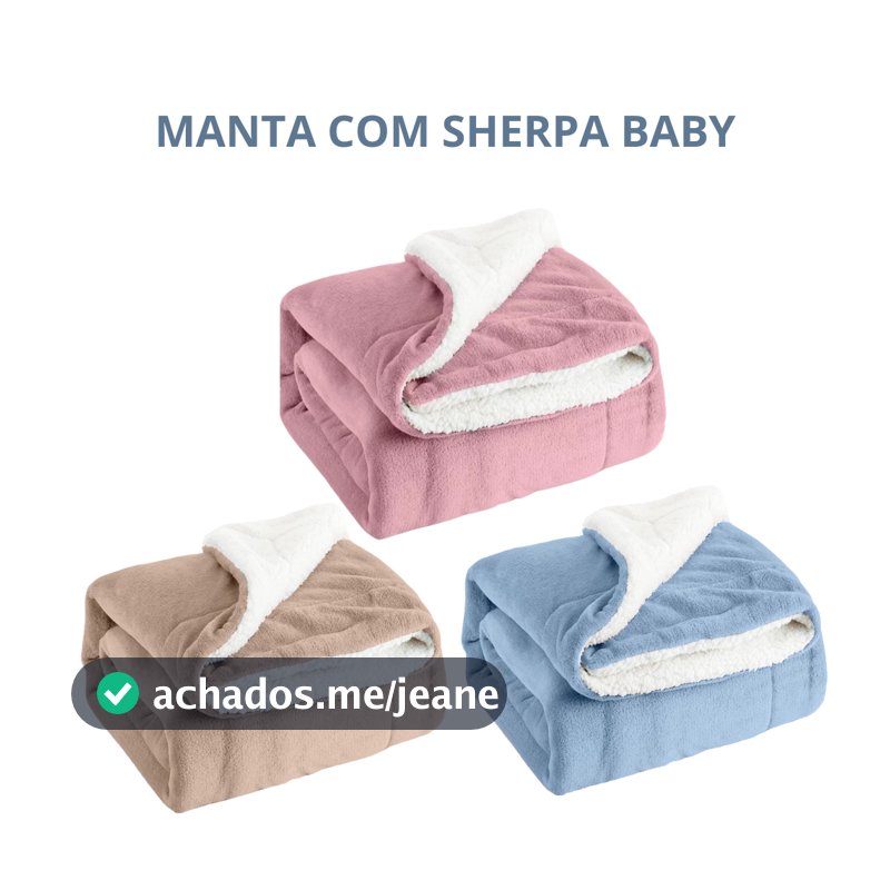 Cobertor de Bebe Dupla Face Com Sherpa Macio Quentinho