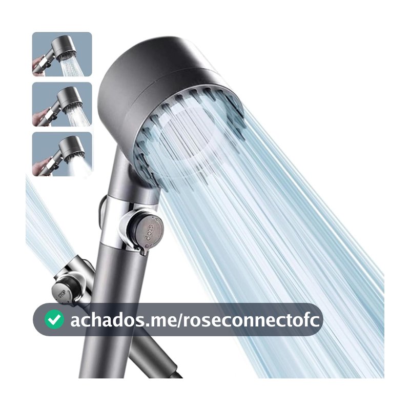 Ducha Vertical Hidromassagem Ajustável De Alta Pressão Chuveiro Preto de Reforço Com 3 Modos