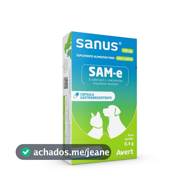 Sanus 200 mg 30 cápsulas Suplemento AVERT Pet
