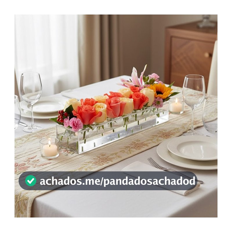 Vaso Para Flores Decorativo Centro De Mesa Acrílico Decoração Mesa Posta
