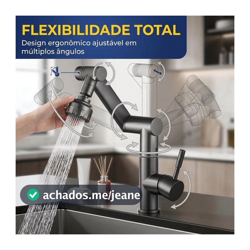360 ° Torneira Giratória Com Braço Robótico Para Cozinha E Banheiro