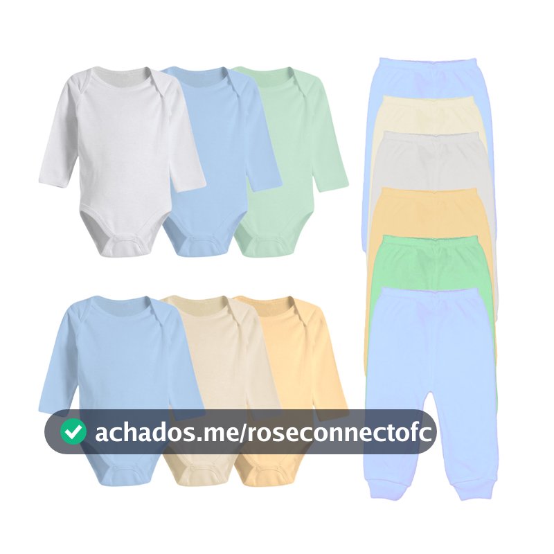 Kit Roupa Para Bebe 12 Pçs Body Manga Longa E Mijão P ao G