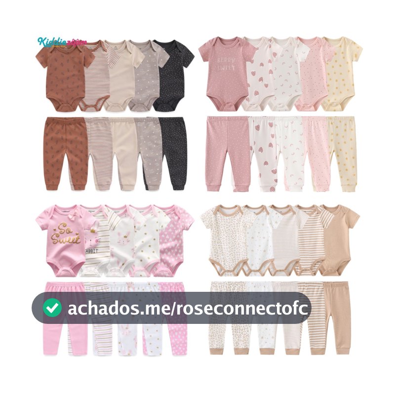 Kiddiezoom 10 Peças Conjunto De Roupas De Bebê Algodão Macio Menino Menina Bodysuits + Calças Roupa Infantil Presente
