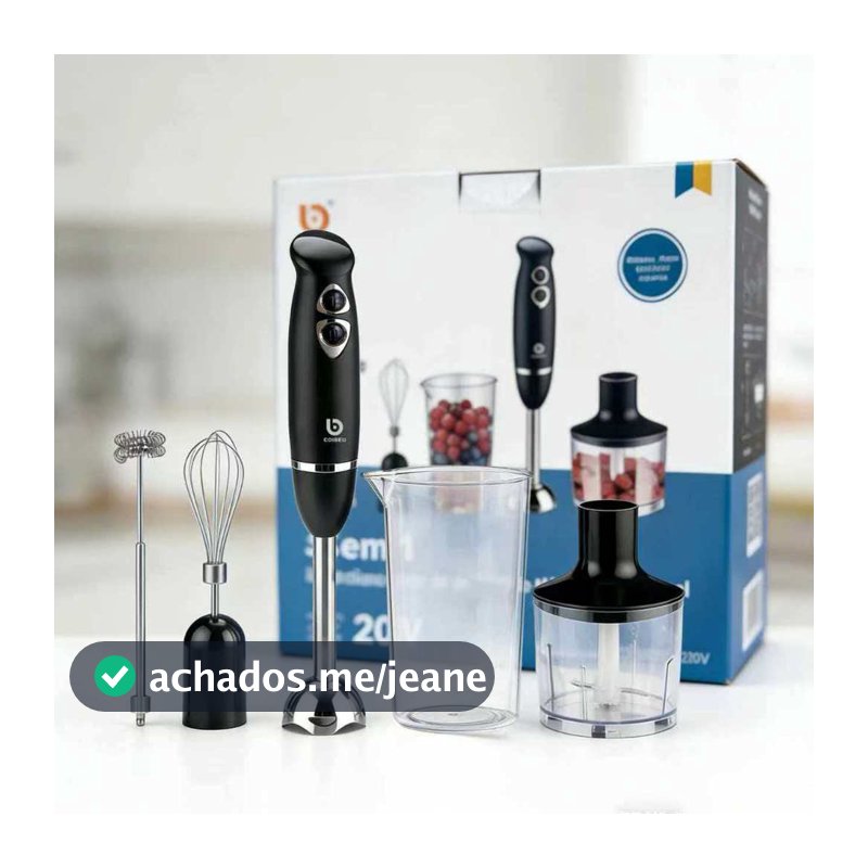 COIBEU Mixer Inox 5em1 600W Triturador, Batedor, Espumador de Leite e Copos, Fácil de Limpar