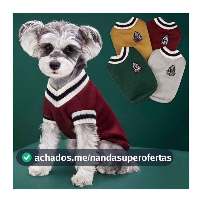 Faculdade Estilo Roupa Cachorro Pulôver Colete Suéter De Inverno Para Cães Gatos De Estimação Casaco