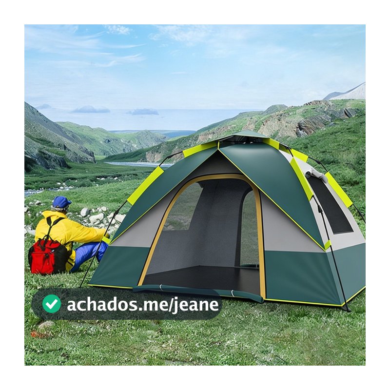 Barraca de Camping 3-4 Pessoas Prova d'água Barraca Acampamento Automático 200×200×135cm