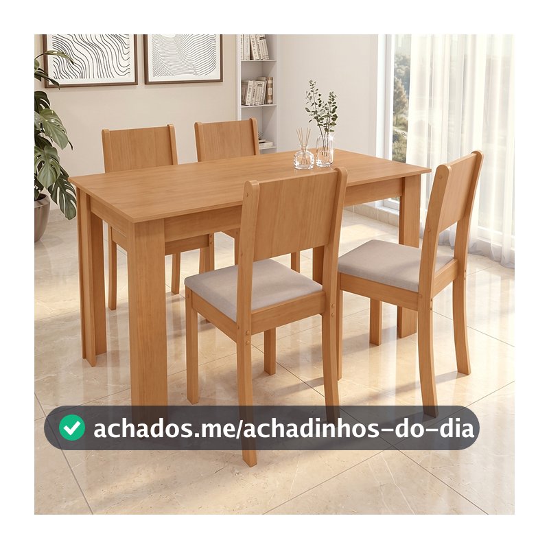 Conjunto Sala de Jantar com 4 Cadeiras Easy Line