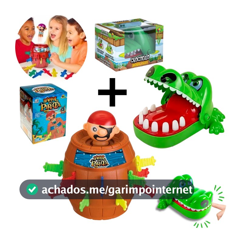 Brinquedo Barril Pirata, Jacaré Morde Dedo ou Kit — Jogo Infantil