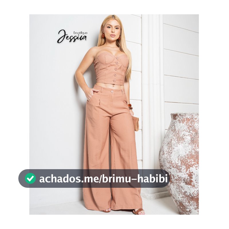 MODA CASUAL FEMININA CROPED E CALÇA ELEGANTE