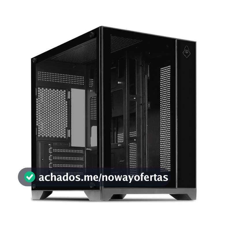 Gabinete Gamer Aquário Mancer CV100, Mid-Tower, Lateral De Vidro, Preto, MCR-CV100-BK