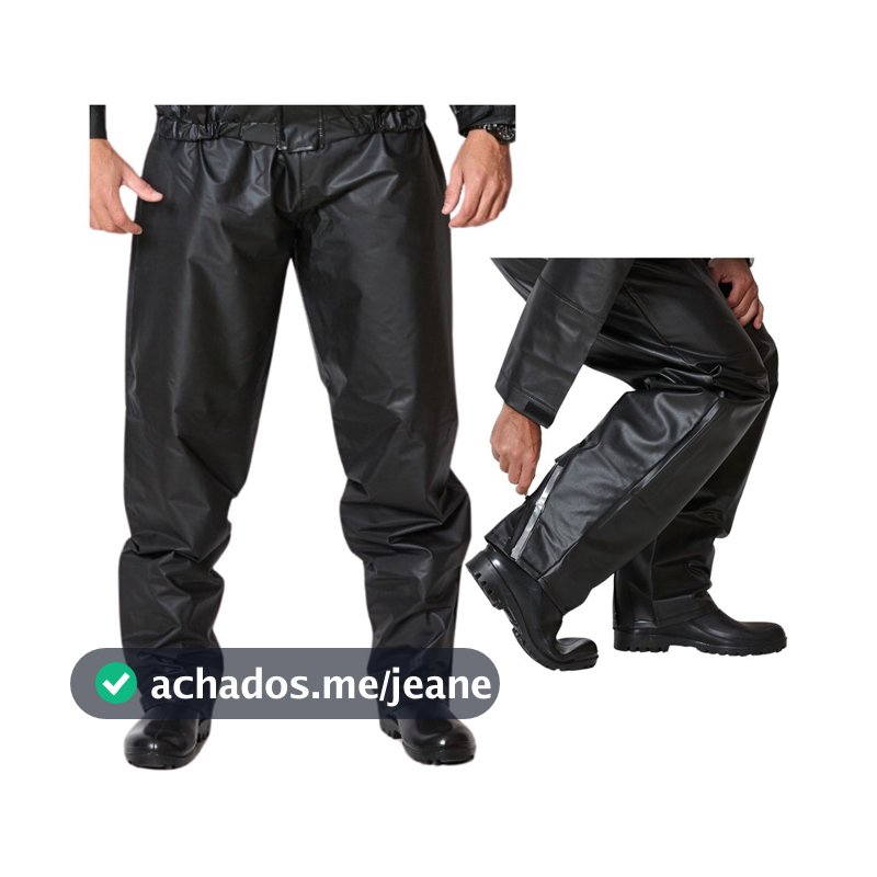 Calça De Chuva Motoqueiro Impermeável Reforçada Flexível Pvc