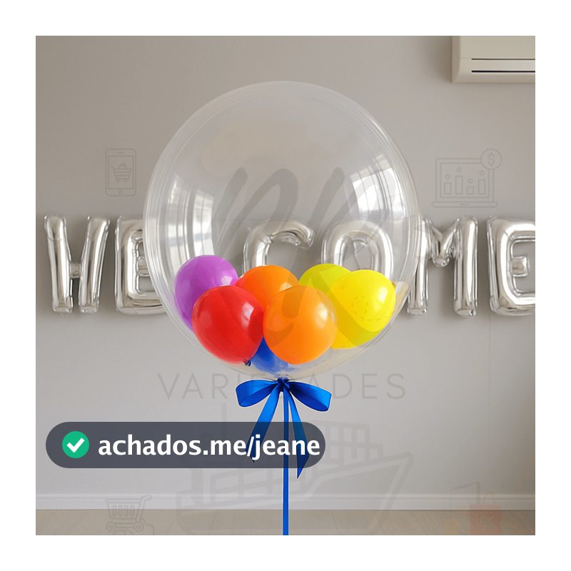Balão Bubble Transparente 36” 90cm Cristal Grande – Balão para Festa, Casamento, Decoração e Personalização